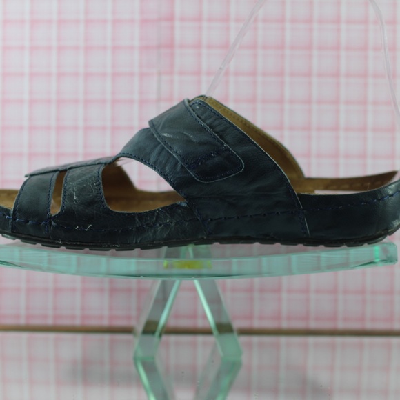 Sanosan Sandals Blue Leather Slides - Picture 3 of 16